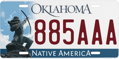 OK license plate 885AAA