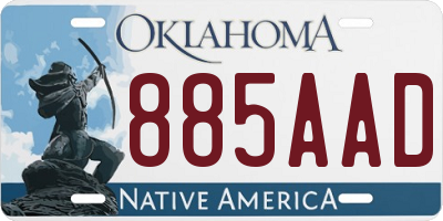 OK license plate 885AAD