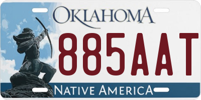 OK license plate 885AAT