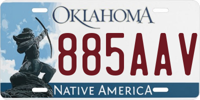 OK license plate 885AAV