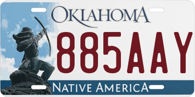 OK license plate 885AAY