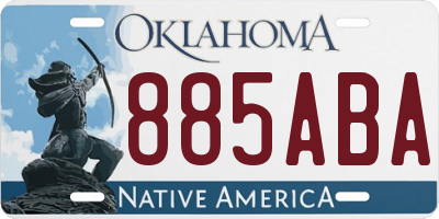 OK license plate 885ABA