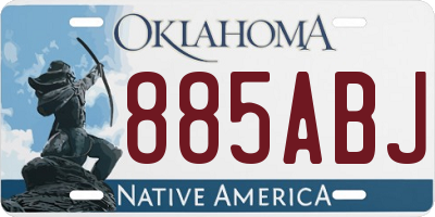 OK license plate 885ABJ