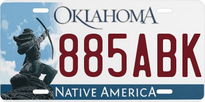 OK license plate 885ABK