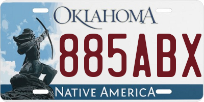 OK license plate 885ABX