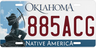 OK license plate 885ACG