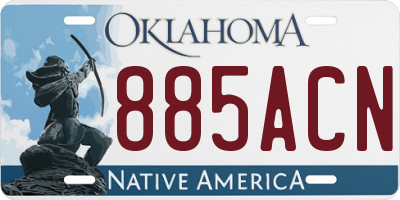 OK license plate 885ACN