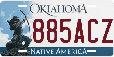 OK license plate 885ACZ