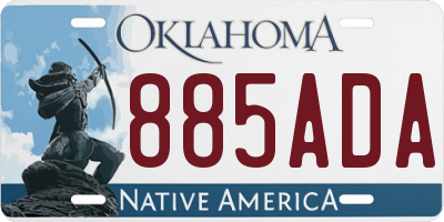OK license plate 885ADA