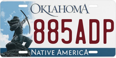 OK license plate 885ADP