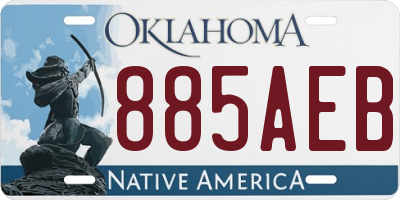 OK license plate 885AEB