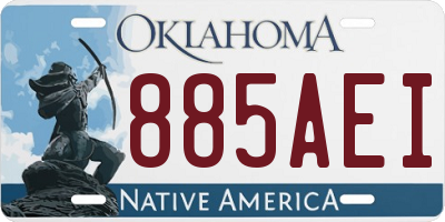 OK license plate 885AEI