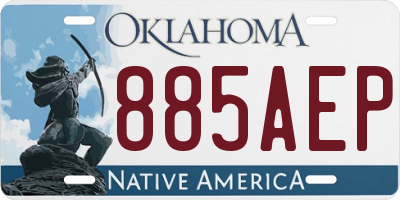 OK license plate 885AEP