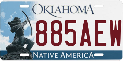 OK license plate 885AEW