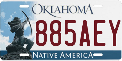 OK license plate 885AEY