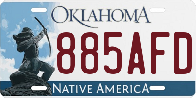 OK license plate 885AFD