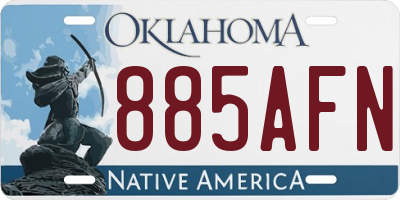 OK license plate 885AFN