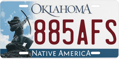 OK license plate 885AFS