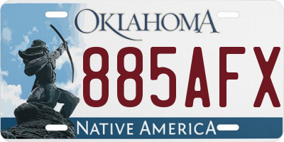 OK license plate 885AFX