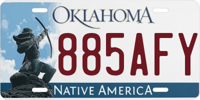 OK license plate 885AFY