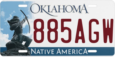 OK license plate 885AGW