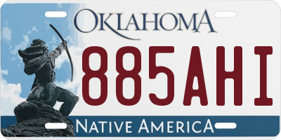 OK license plate 885AHI