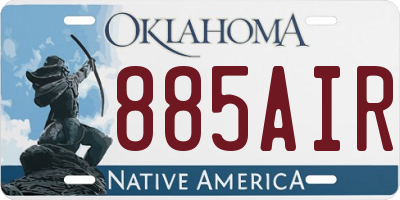 OK license plate 885AIR