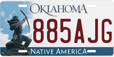 OK license plate 885AJG