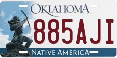 OK license plate 885AJI