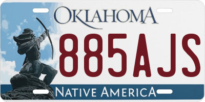 OK license plate 885AJS