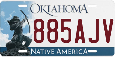 OK license plate 885AJV