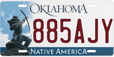 OK license plate 885AJY