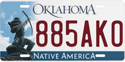 OK license plate 885AKO