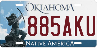 OK license plate 885AKU