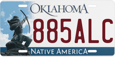 OK license plate 885ALC