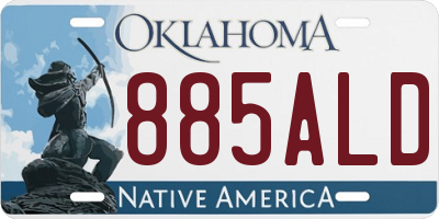 OK license plate 885ALD