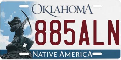 OK license plate 885ALN