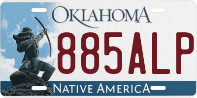 OK license plate 885ALP