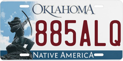 OK license plate 885ALQ