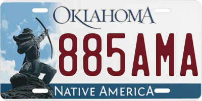 OK license plate 885AMA