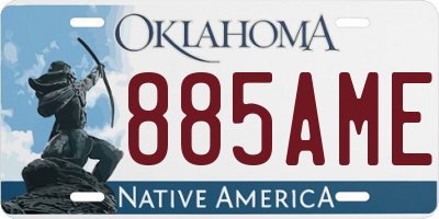 OK license plate 885AME