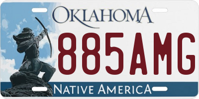 OK license plate 885AMG