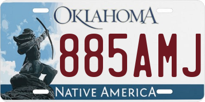 OK license plate 885AMJ