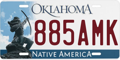 OK license plate 885AMK
