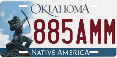 OK license plate 885AMM