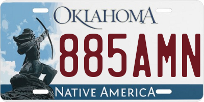 OK license plate 885AMN