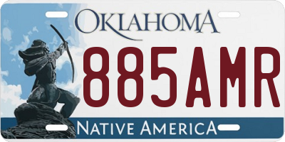 OK license plate 885AMR