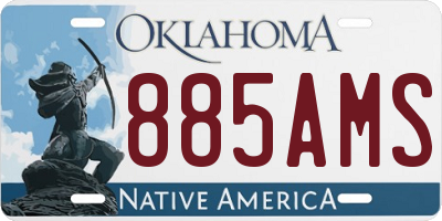 OK license plate 885AMS
