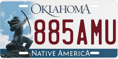 OK license plate 885AMU