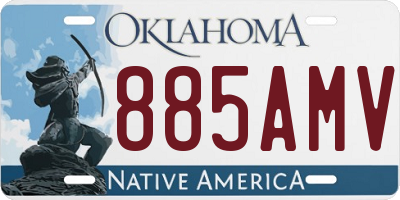OK license plate 885AMV